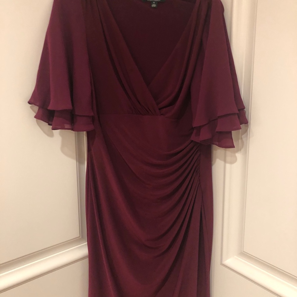Ralph Lauren maroon dress size 10 EUC